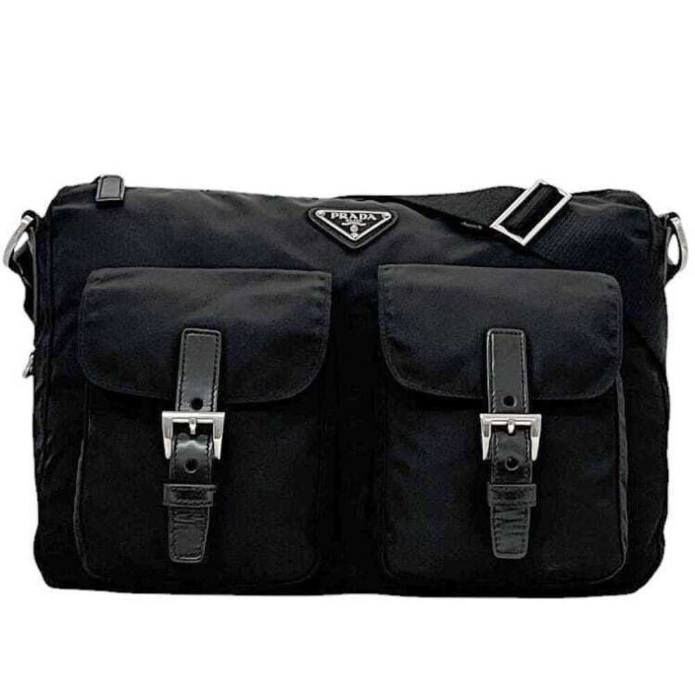 Prada Tessuto Zipper Triangle Plate Travel Crossbody Bag Nero Black